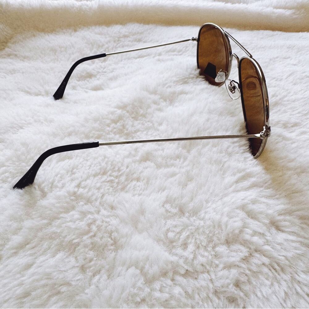 Elsie Gold with Silver Rims Polarized Aviator Sunglasses - Picture 7 of 11